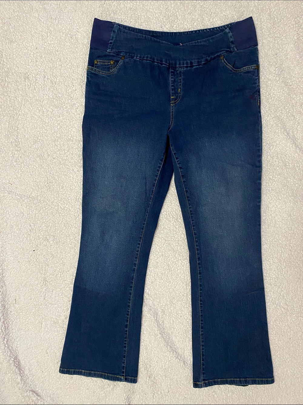 Women’s dark Denim jeans size 14 W P Woman within full beauty co elastic waist